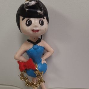 Vintage 1970's Hong Kong Betty Rubble ornament